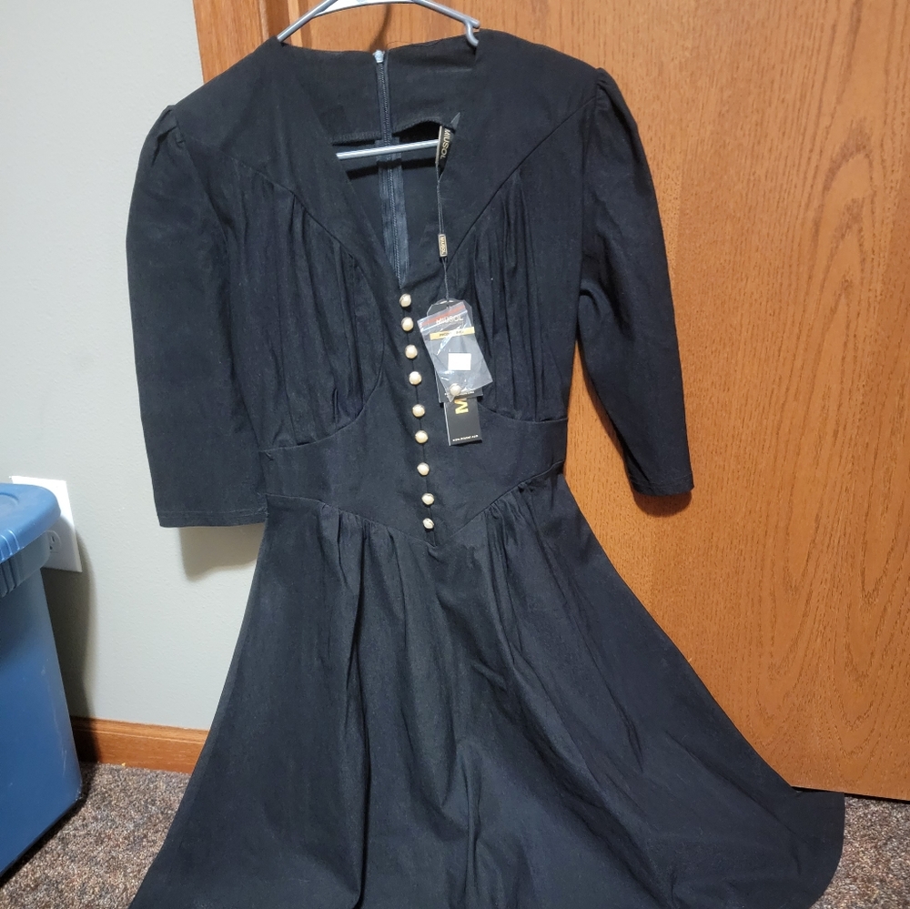Miusol Black Vintage Style dress, NWT, Size Small